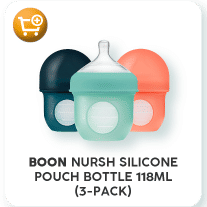 NURSH Silicone Pouch Bottle 4oz / 118ml (3-Pack) BPA-Free