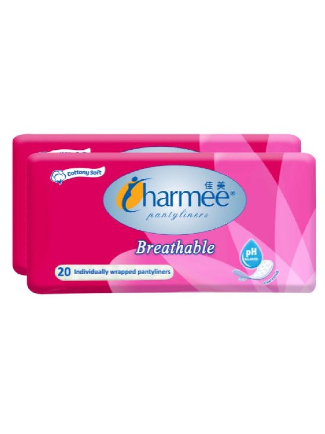 Charmee Breathable Unscented Pantyliner 20's (2-pack) (No Color- Image 1)