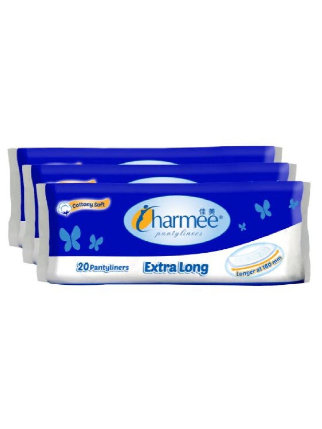 Charmee Extra Long Pantyliner 20's (3-pack) (No Color- Image 1)