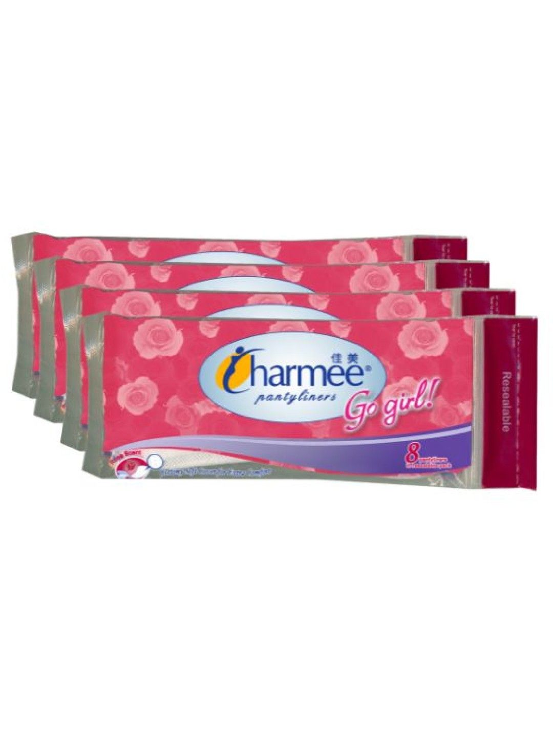 Charmee Go Girl Pantyliner Rose Scent 8's (4-pack) (No Color- Image 1)