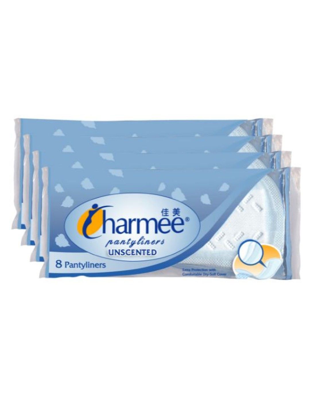 Charmee Unscented Pantyliner 8's (4-pack)