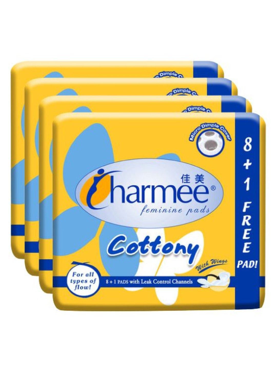 Charmee Cottony For All Types of Flow 8+1's (4-pack)