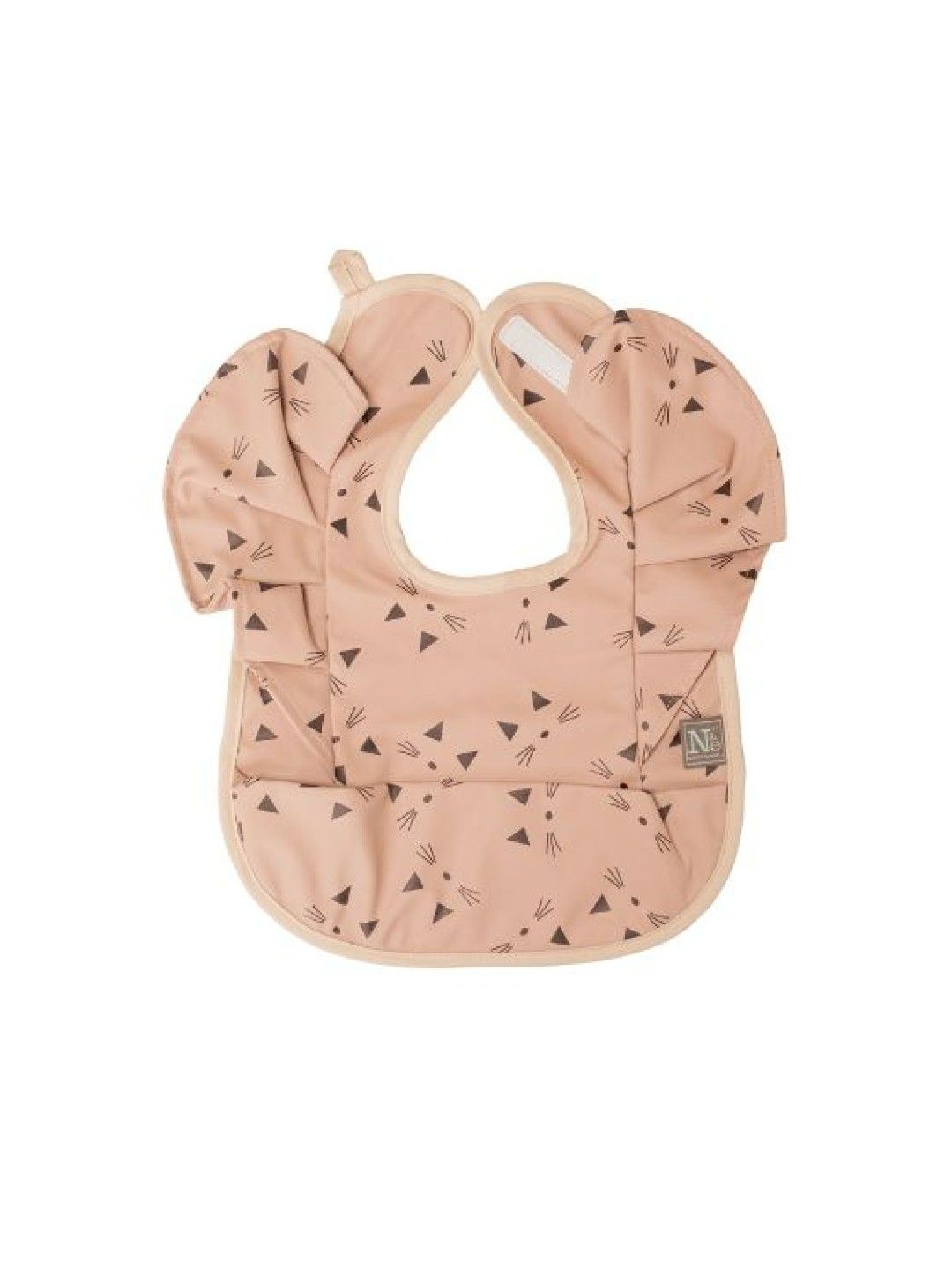 Nathan & Emma Ruffled Sleeveless Baby Bib (Pink Kitty- Image 1)