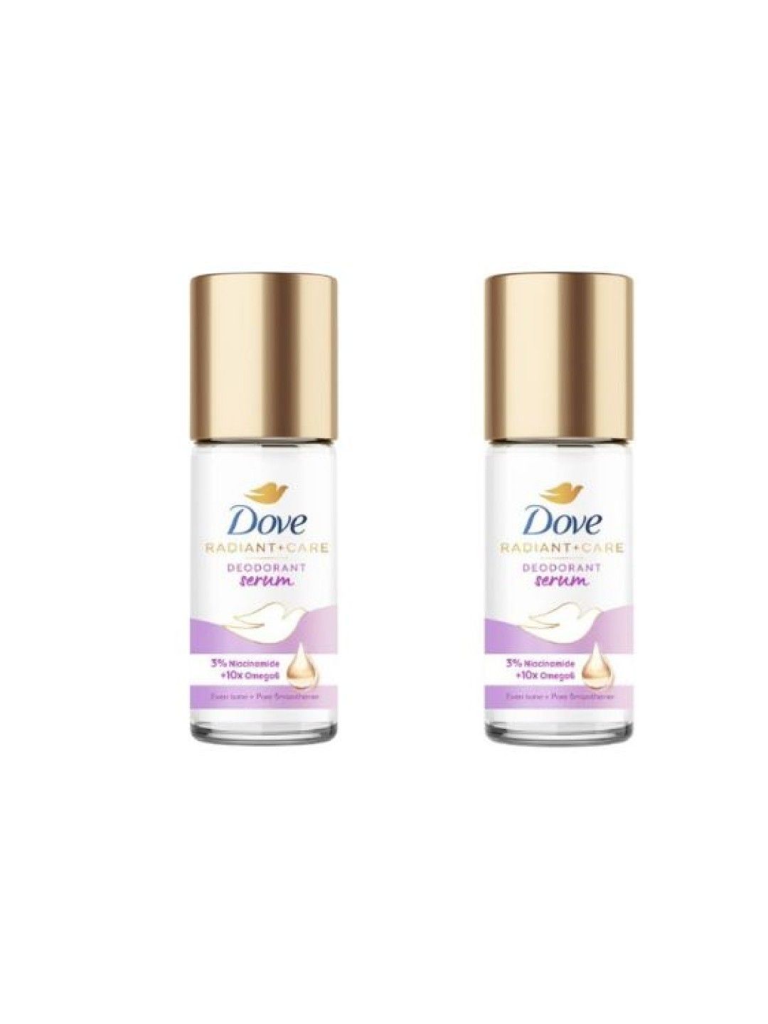 Dove [Bundle of 2] Radiant + Care Deodorant Serum Roll-on Pore Smoothener (45ml) (No Color- Image 1)