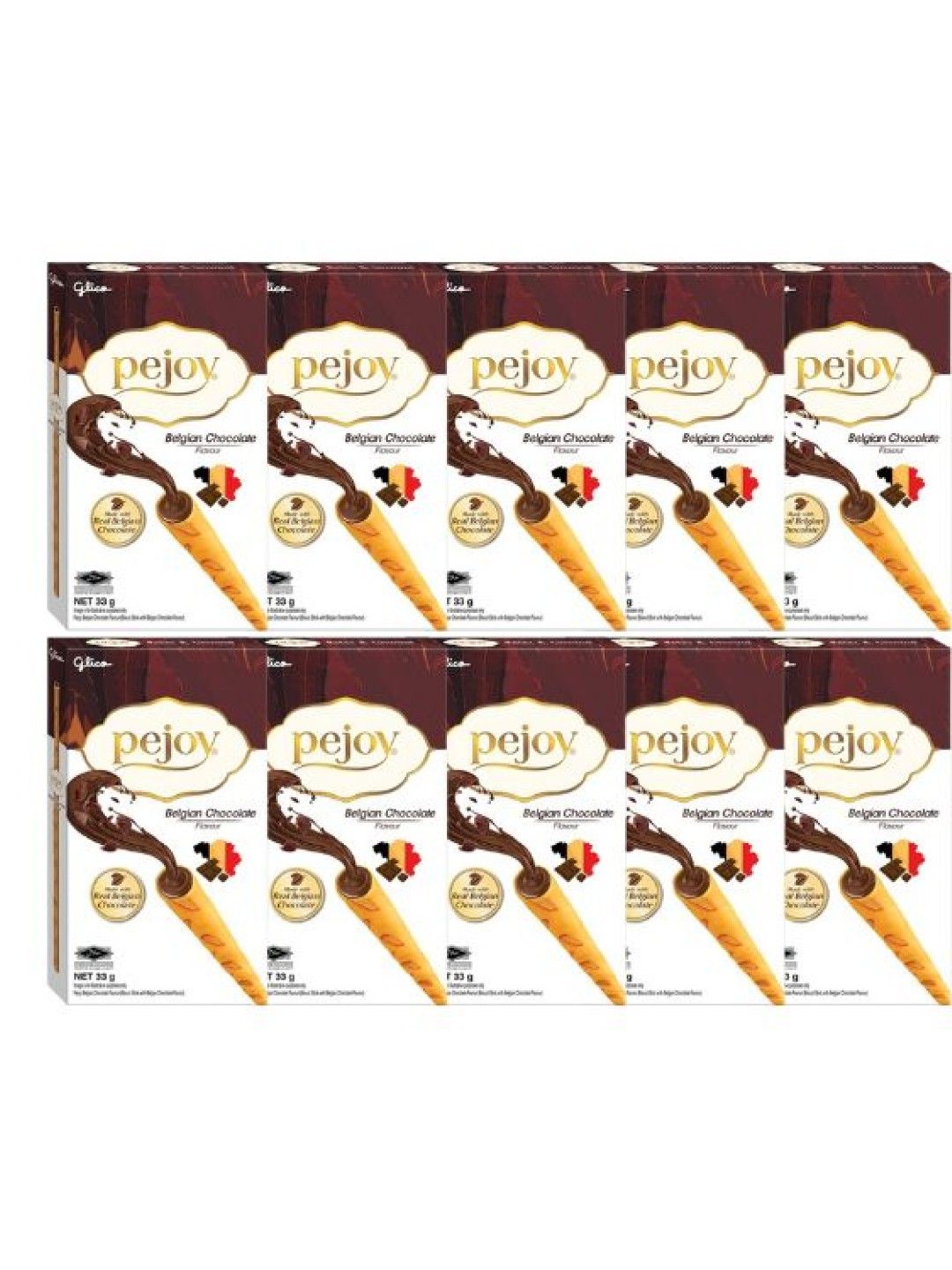 Pejoy Belgian Chocolate Flavour Biscuit Sticks (Bundle of 10)