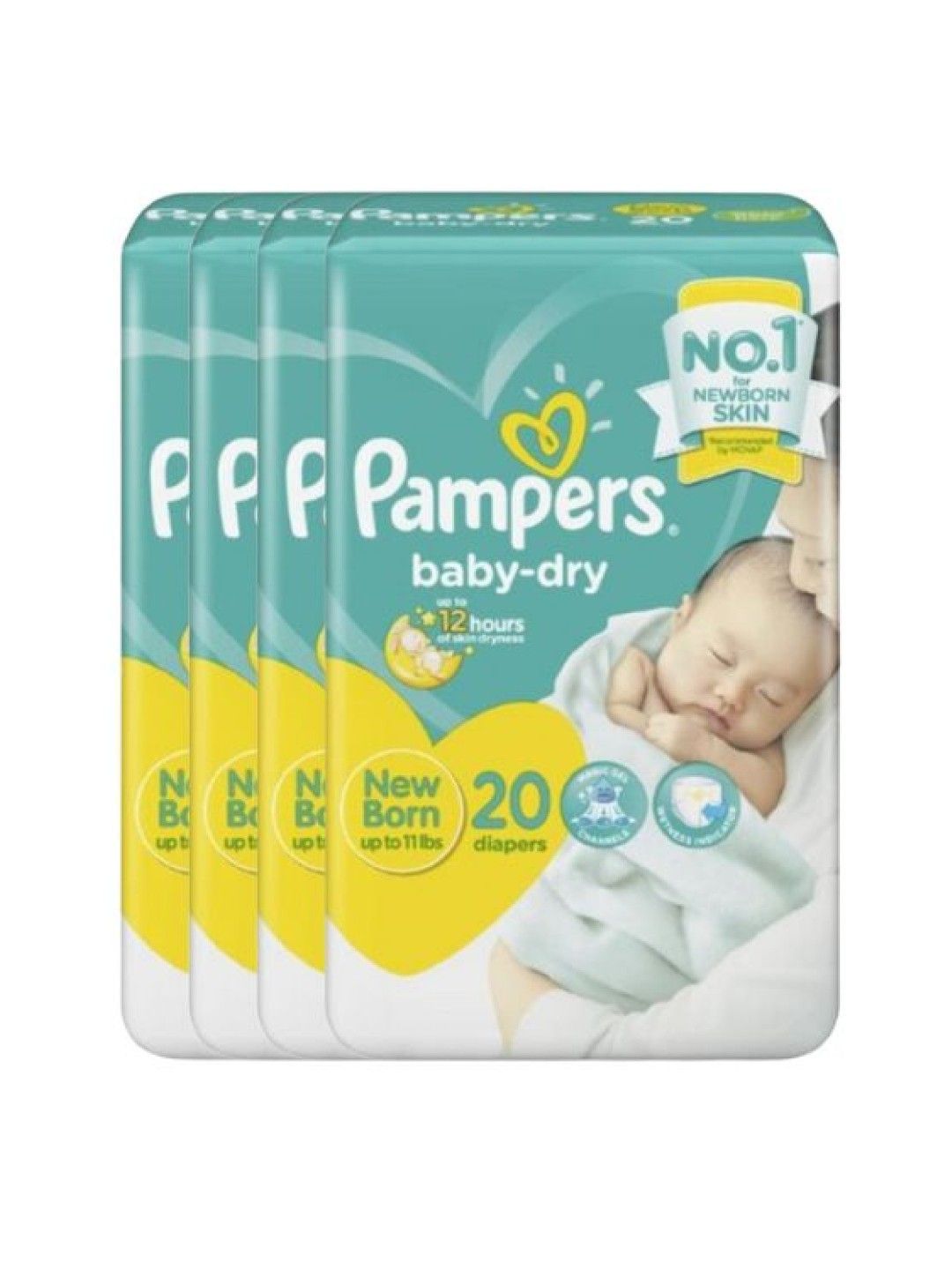 Pampers Baby Dry Taped Newborn 20s x 4 packs (80 pcs)
