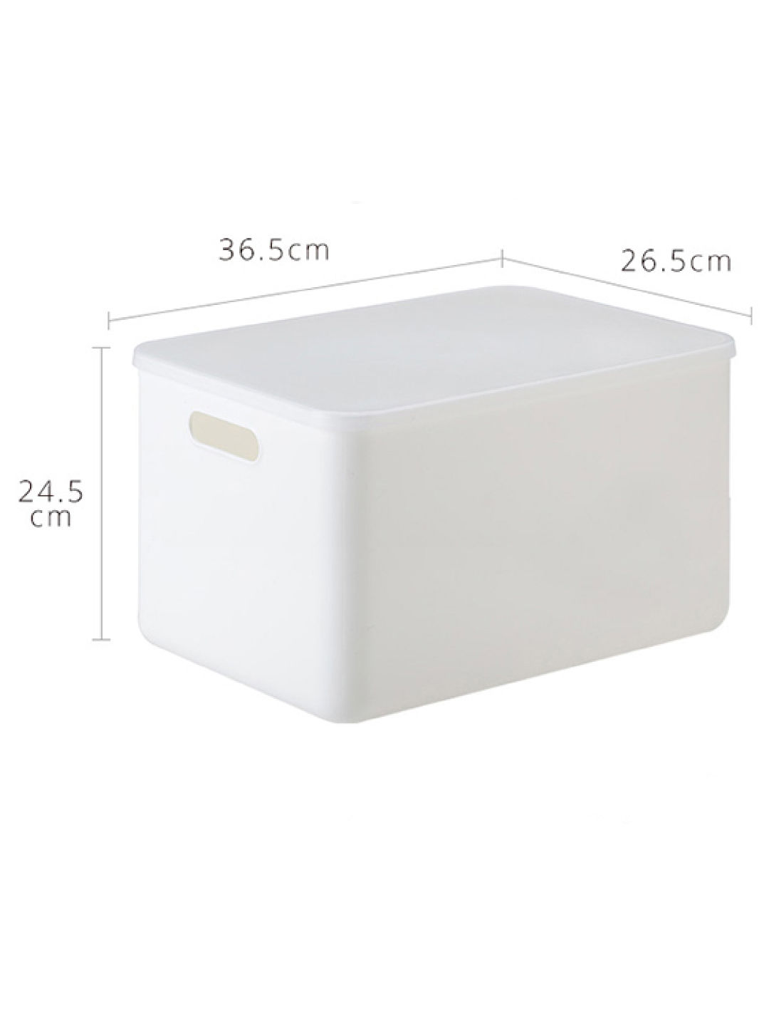 Shimoyama Handled Storage Box with Lid 20L-35L (Large) (White- Image 2)