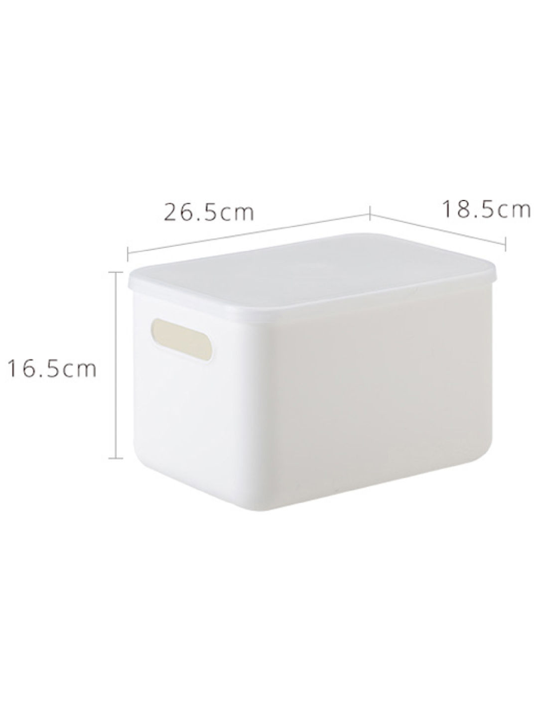 Shimoyama Handled Storage Box with Lid 10L-20L (Medium) (White- Image 2)