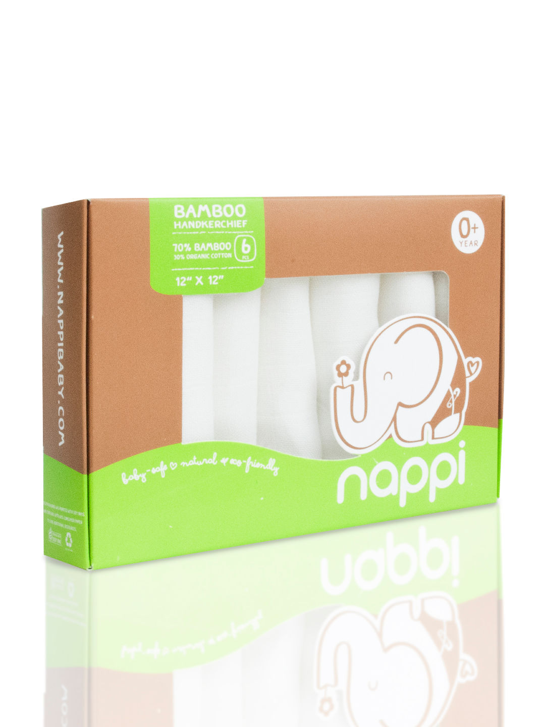 Nappi Baby Baby Hanky (Pack of 6) (White- Image 2)