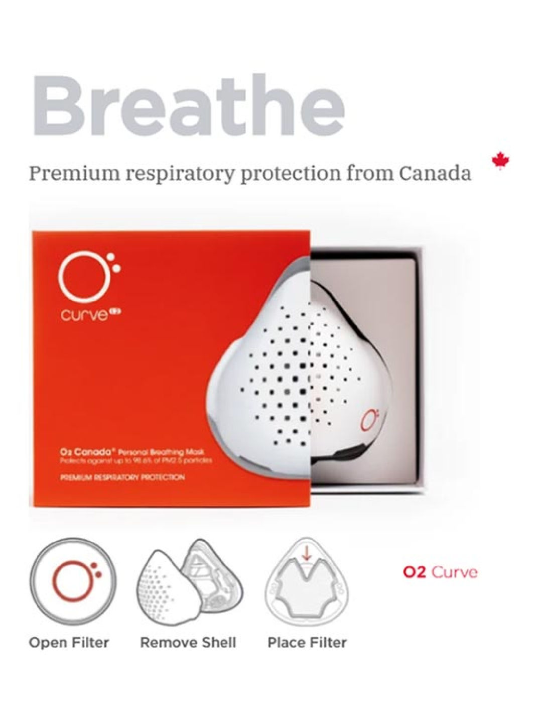 O2 Canada Mask Box Set (Low Bridge Fit) (White- Image 2)