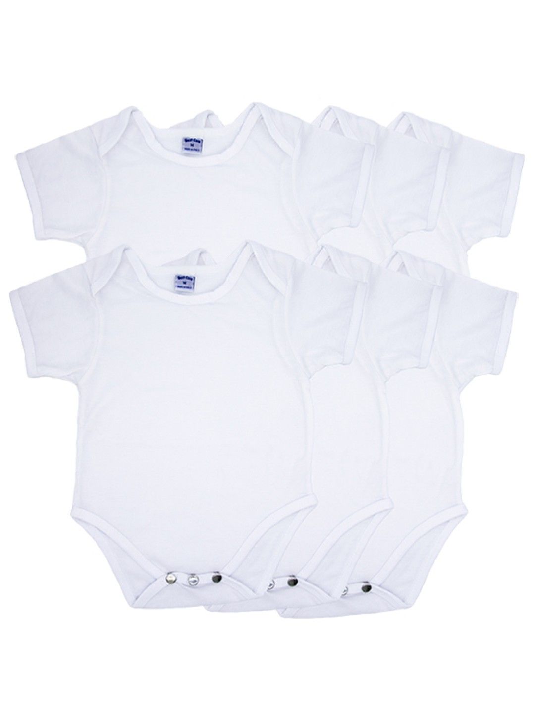 BestCare Infant Onesie with Snap Closure Pack of 6 (White- Image 1)