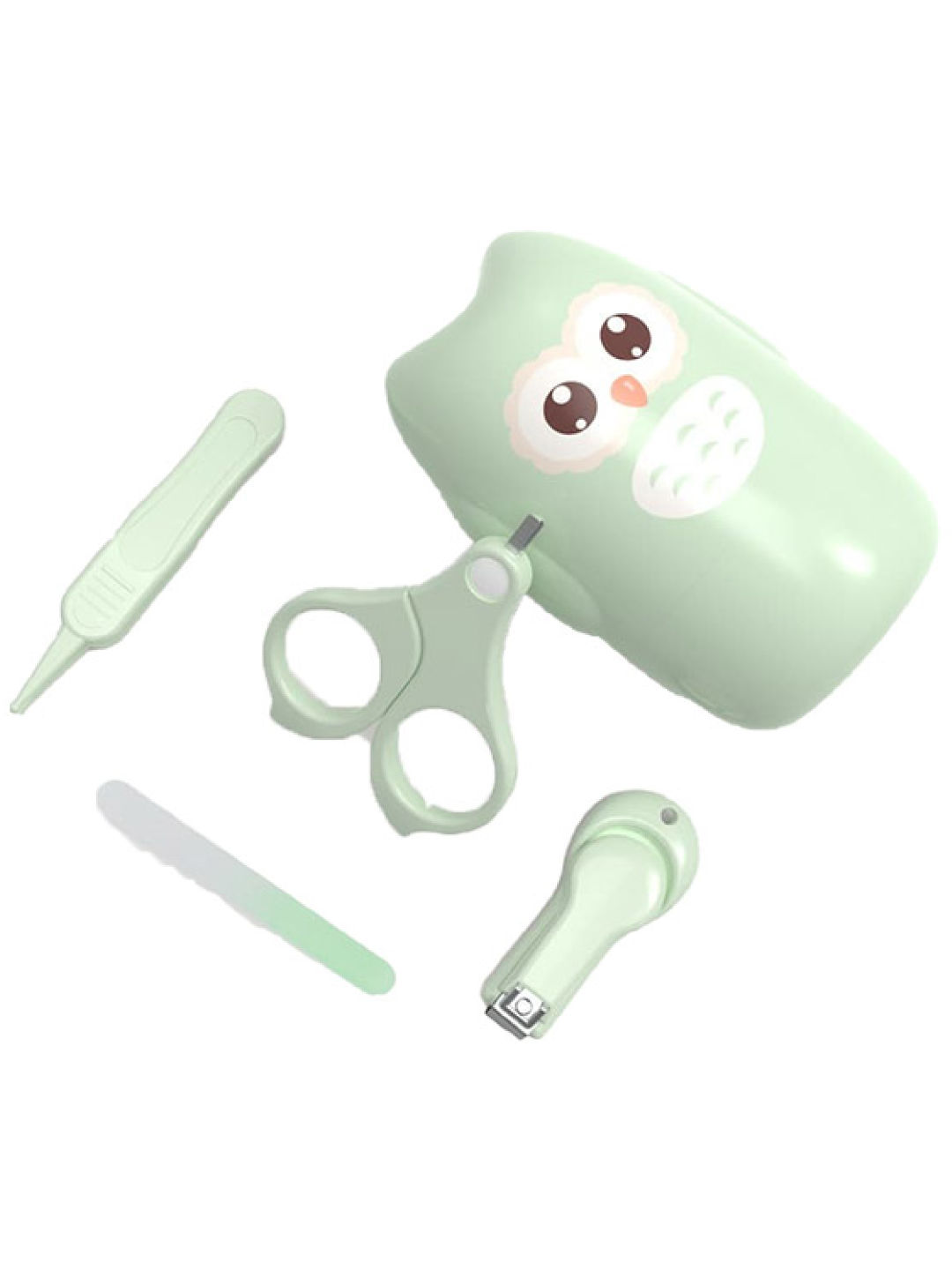 The Little Hot Air Balloon Owl Nail Set (Green- Image 1)