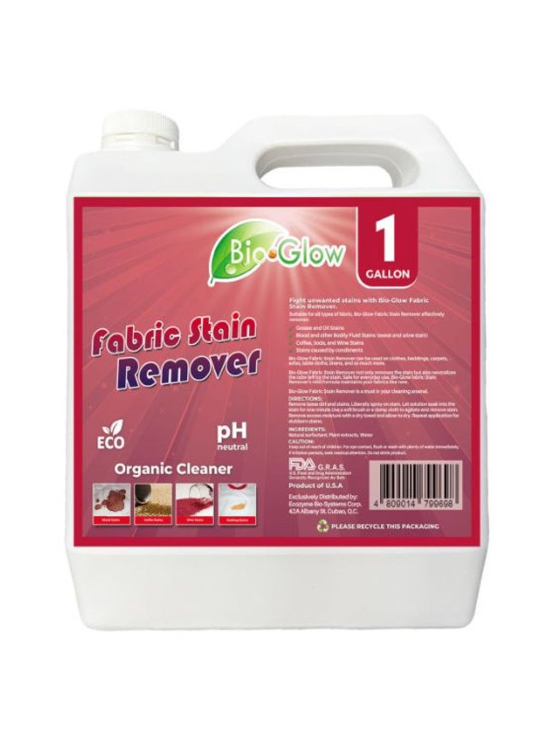 Bio-Glow Fabric Stain Remover (1 Gallon)