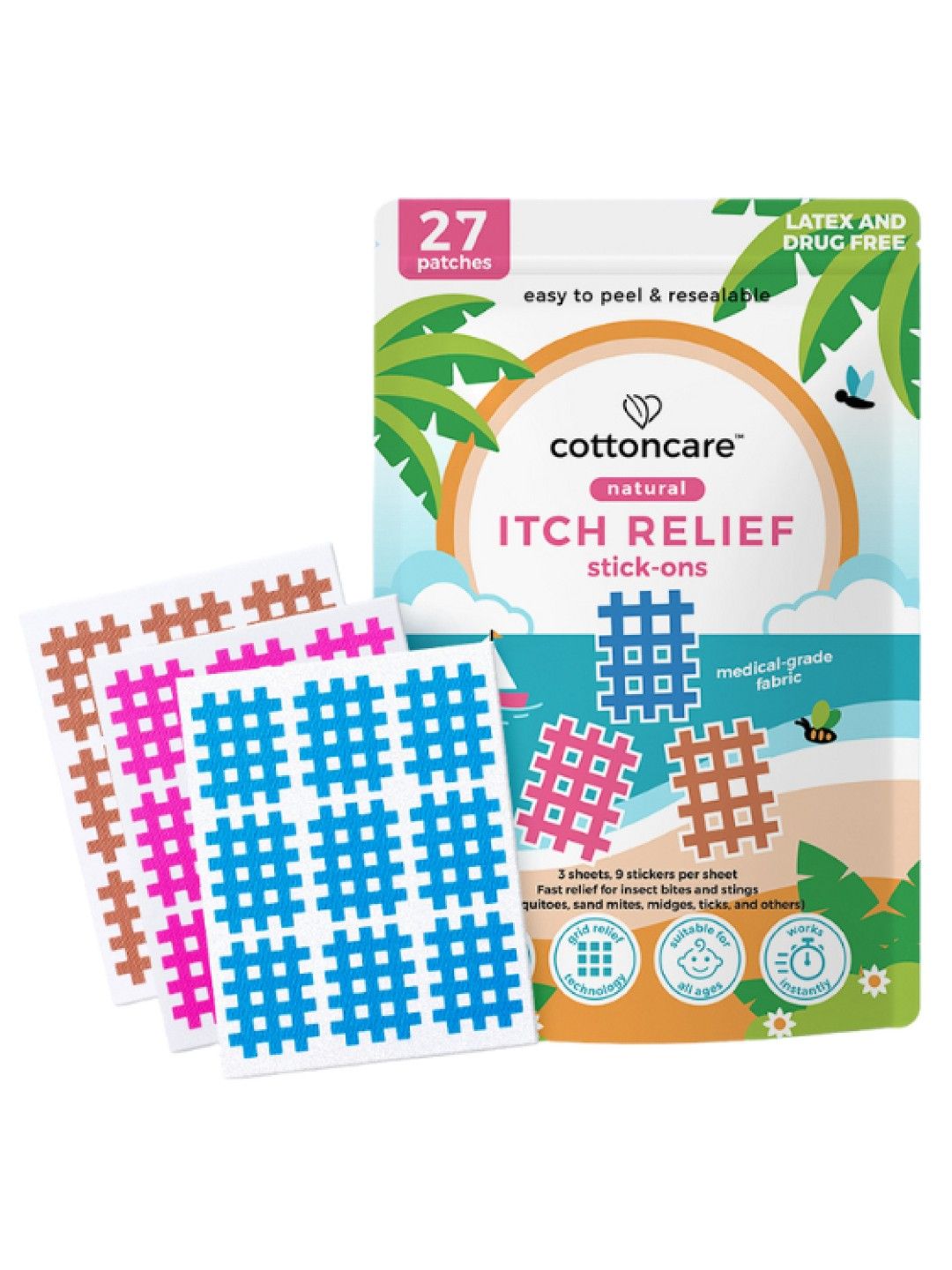 Cotton Central™ Cottoncare™ Natural Itch Relief Stick-Ons (27 patches) (No Color- Image 1)