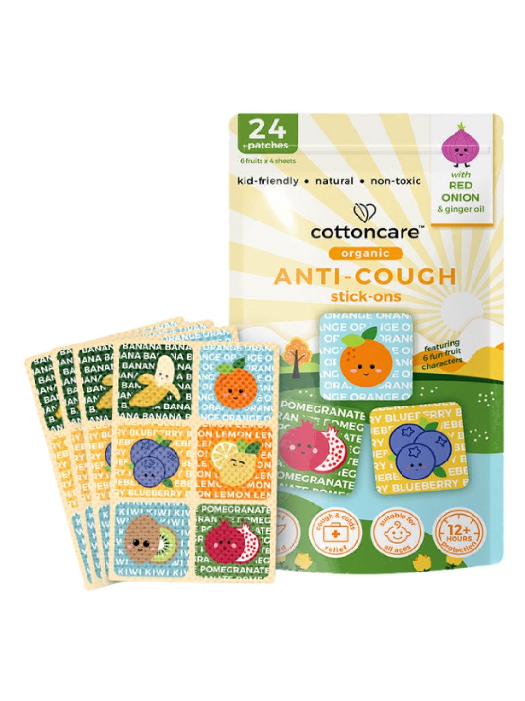 Cotton Central™ Cottoncare™ Organic Anti-Cough Stick-Ons (24 patches) (No Color- Image 1)