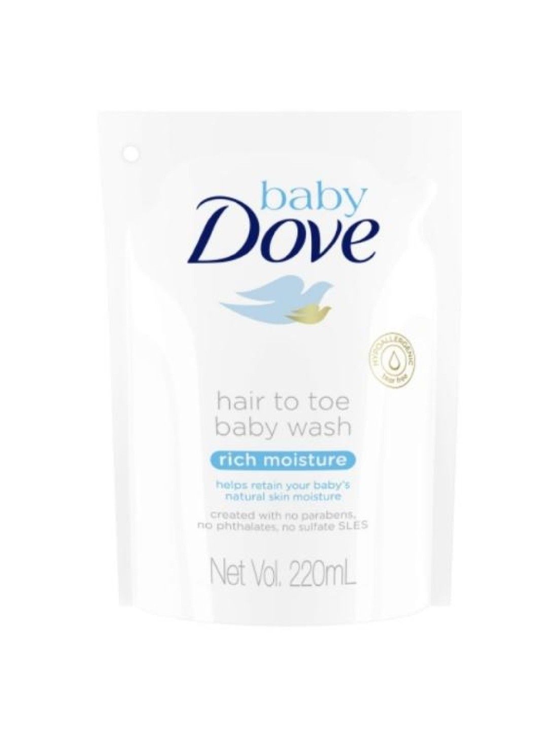 Baby Dove Hair to Toe Wash Rich Moisture Refill (220ml)