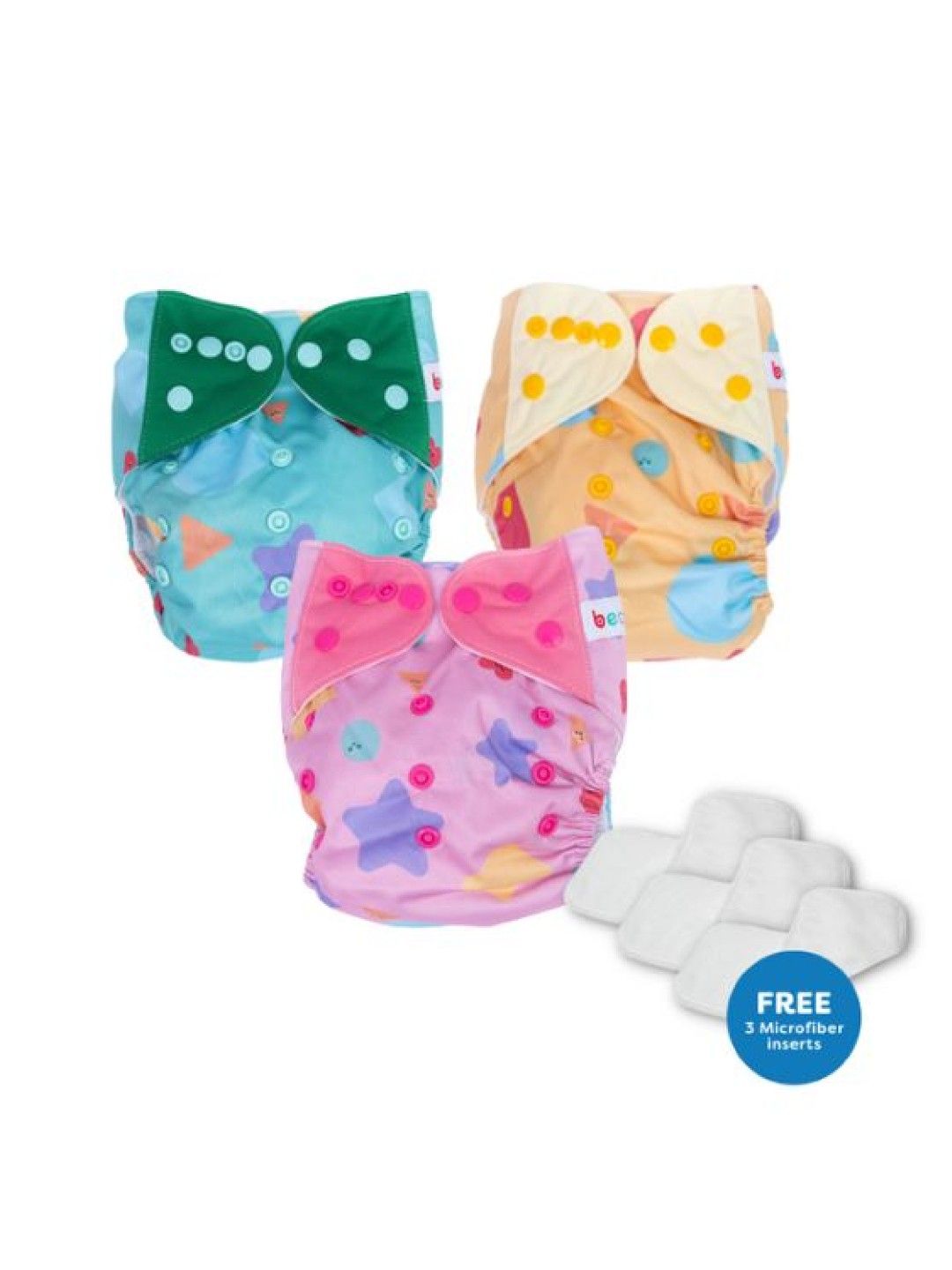 bean fashion Snappies Little Beans Girly Patterns Cloth Diaper Set of 3 (No Color- Image 1)