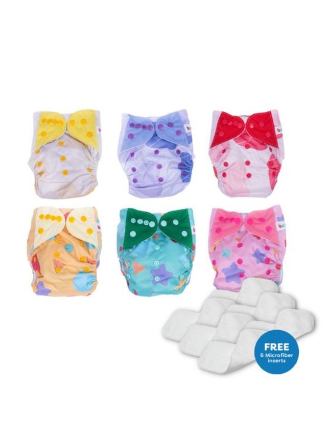 bean Snappies Little Beans Playful Elements Cloth Diaper Set of 6