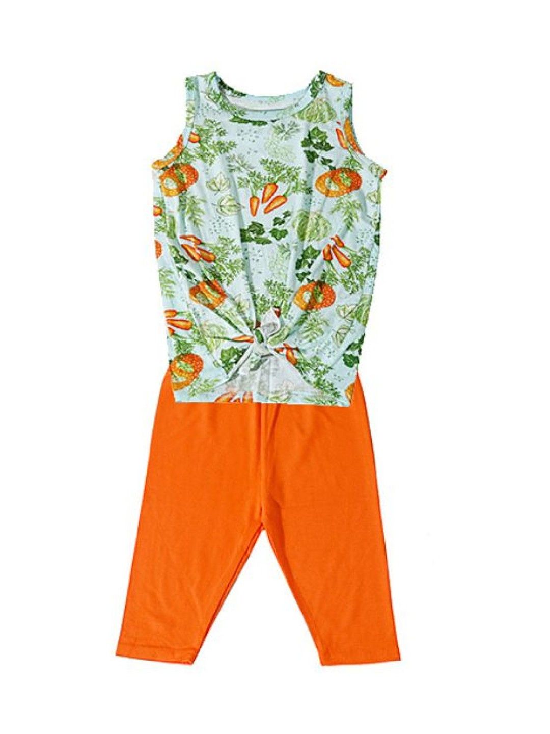 bean fashion Alessa Lanot Playwear Kalabasa Crunch Sleeveless with Plain Capri Leggings (Multicolor- Image 1)