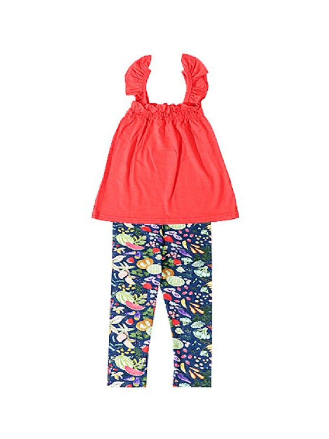 bean fashion Alessa Lanot Playwear Fruit Salad Ruffled Sleeveless with Printed Leggings (Multicolor- Image 1)