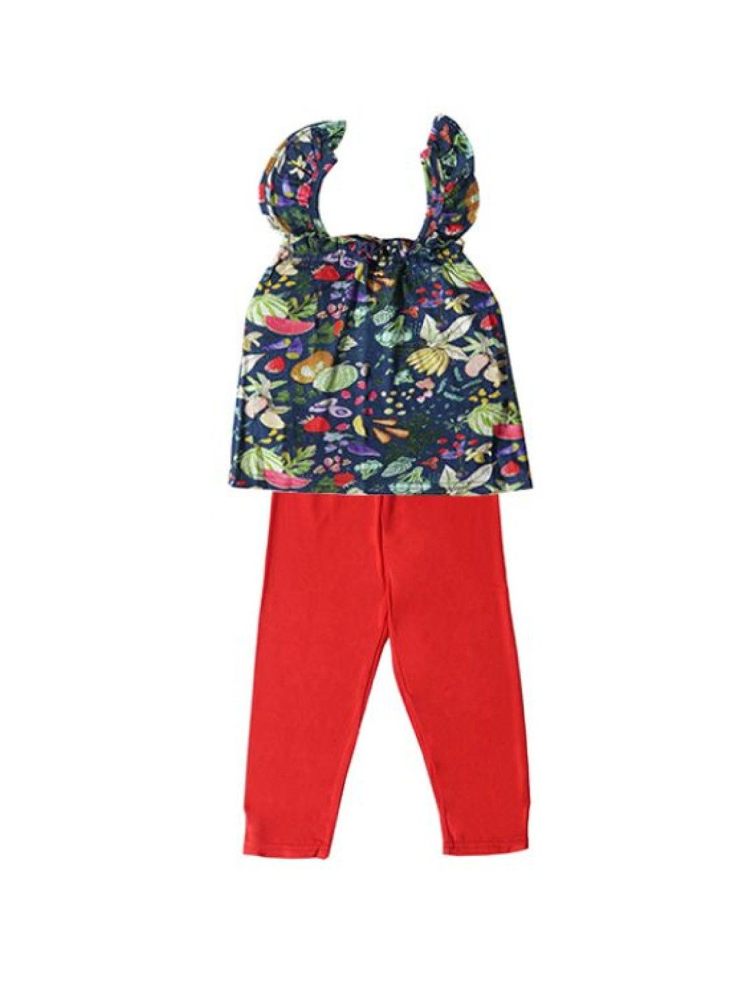 bean fashion Alessa Lanot Playwear Fruit Salad Ruffled Sleeveless with Plain Leggings (Multicolor- Image 4)