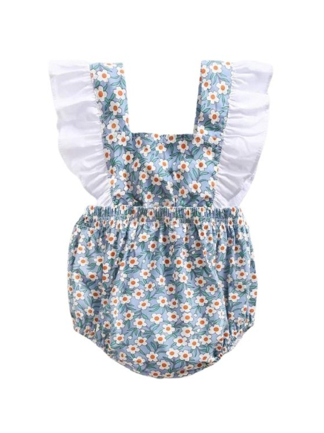 Cottonkind Floral Casual Sleeveless Onesie (Blue- Image 1)