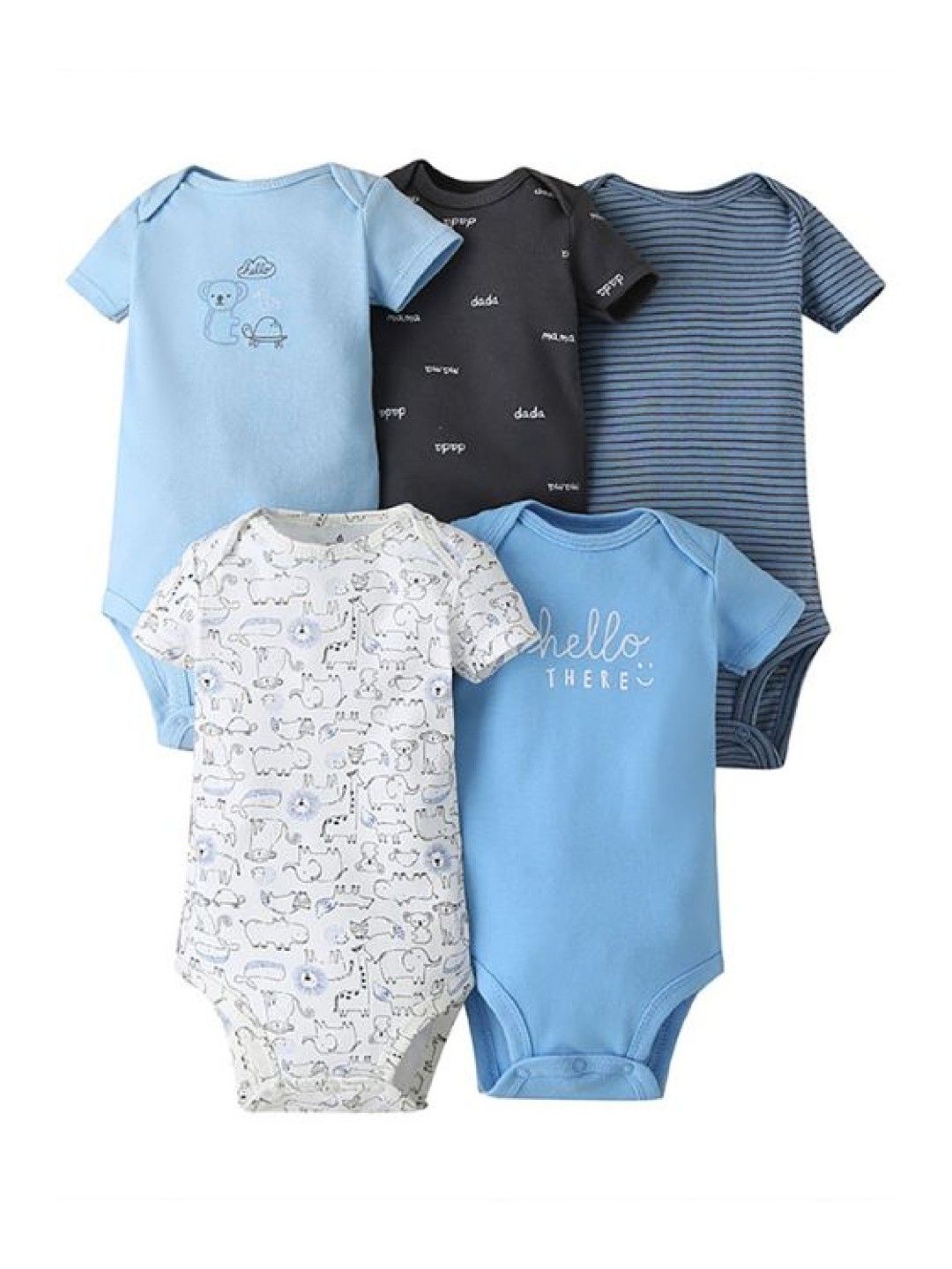 Cottonkind Blue 5-Piece Shortsleeves Onesie | edamama