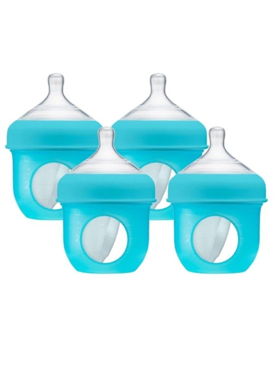 BOON NURSH Silicone Pouch Bottle 4oz 4-Pack (Blue) (No Color- Image 1)