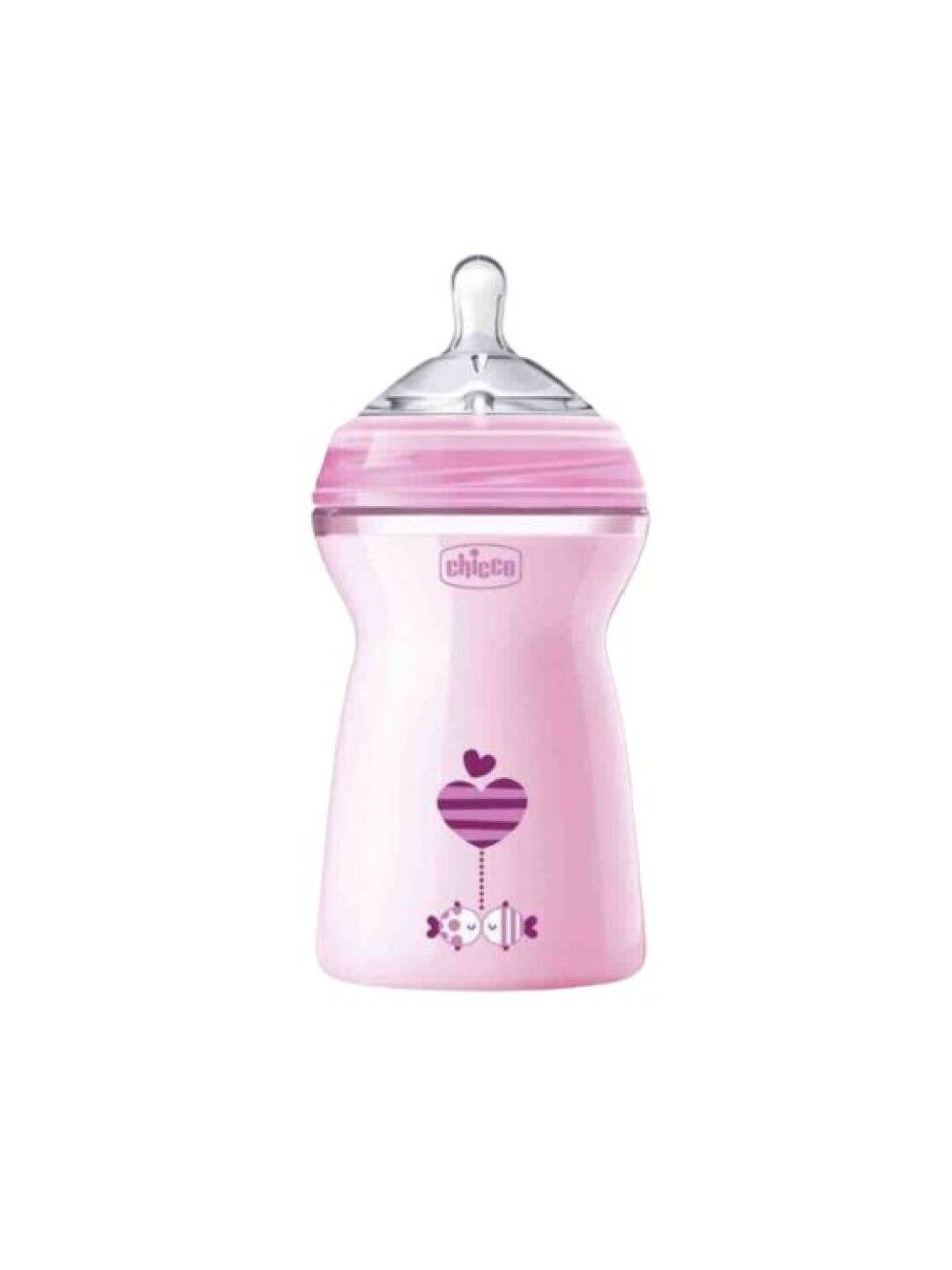 Chicco Natural Feeling Baby Bottle 330ml - 6Mos+ - For Girls (Pink- Image 1)