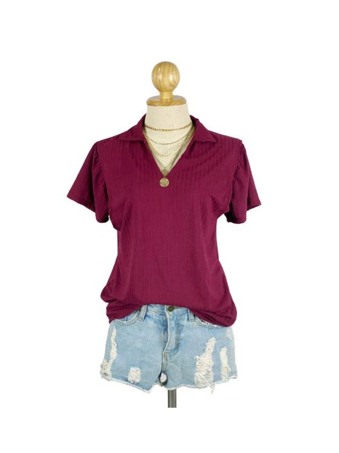 Mama Brand PH Ava Breastfeeding Collar Top (Wine Red- Image 2)