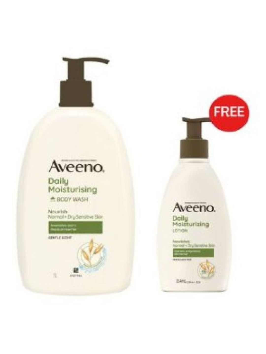 Aveeno Daily Moisturizing Body Wash (1L )+ FREE Lotion (354ml) (No Color- Image 1)