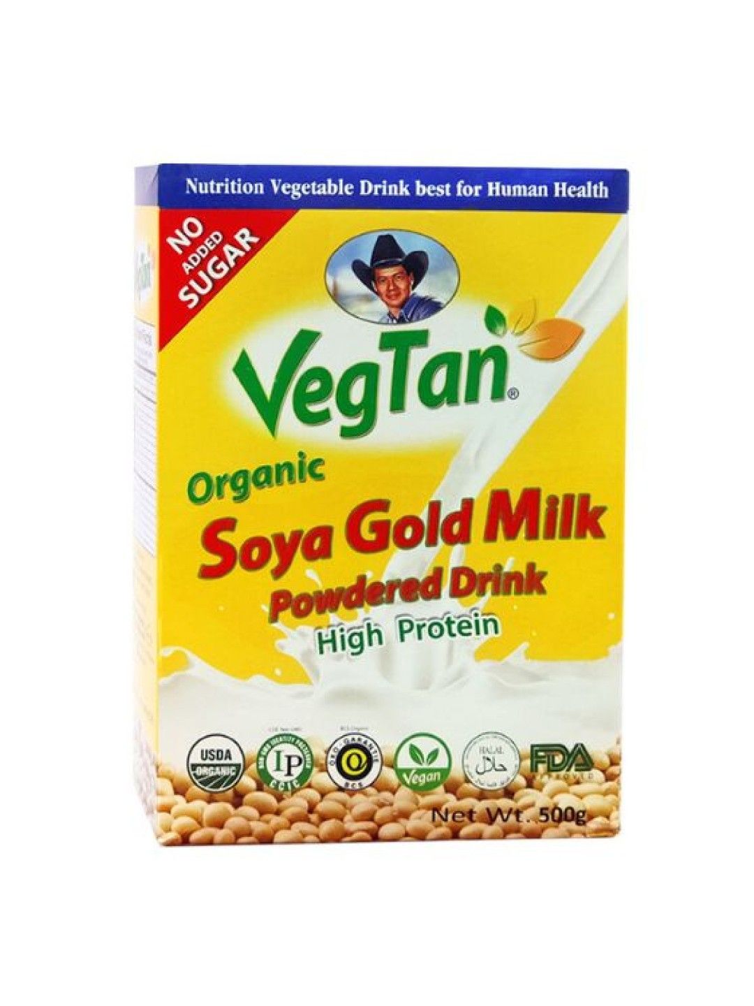 Vegtan Organic Soya Gold Milk No Added Sugar (500g) (No Color- Image 1)