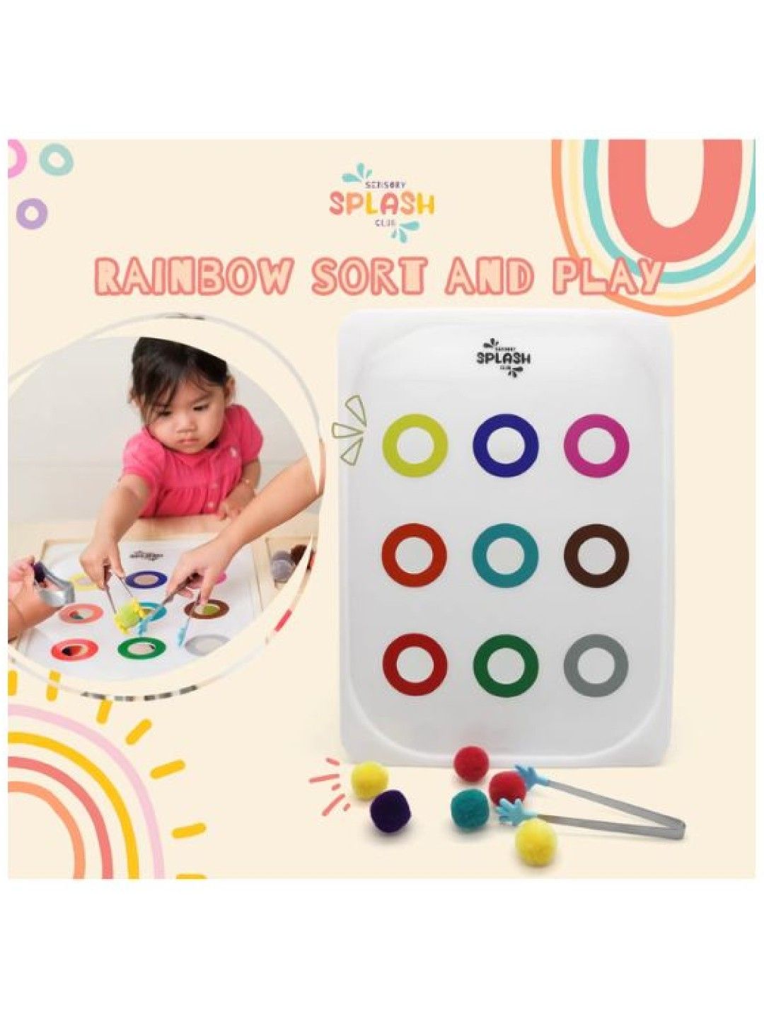 Sensory Splash Club Rainbow Sort & Play Sensory Learning Board