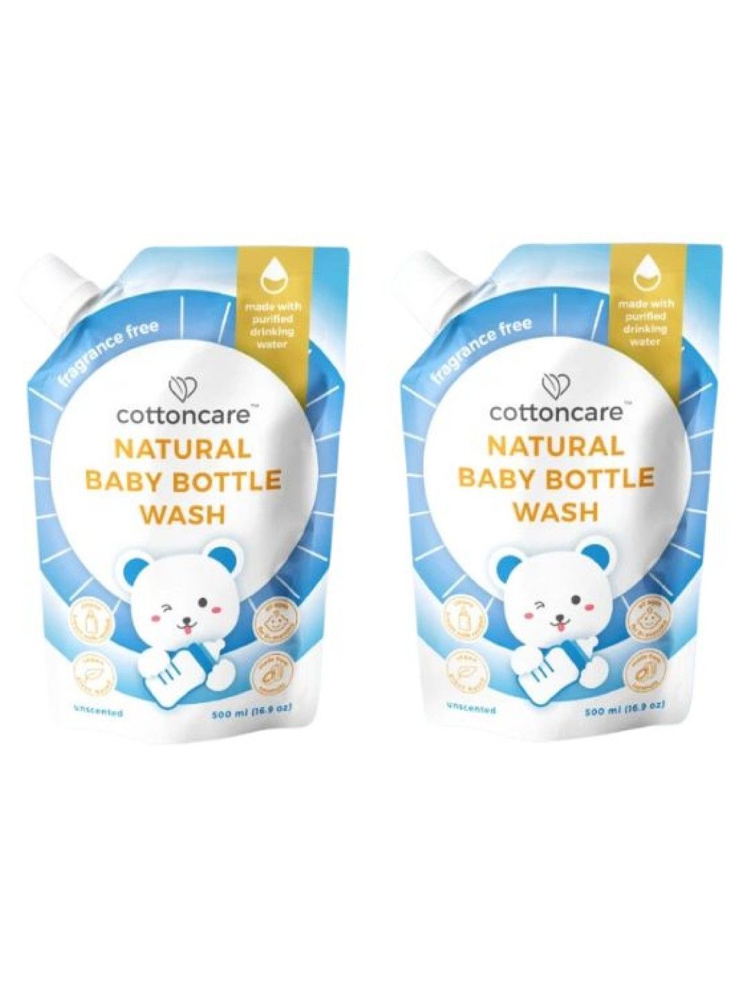 Cotton Central™ Cottoncare Natural Baby Bottle Wash - Unscented (1000 ml)