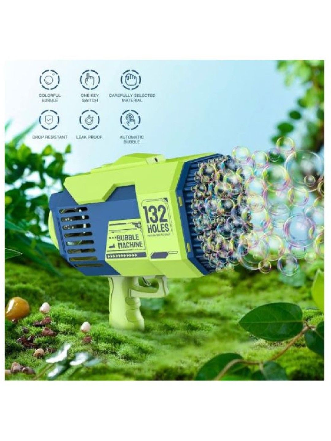 Little Fat Hugs Disco Bubble Gun (Blue- Image 3)