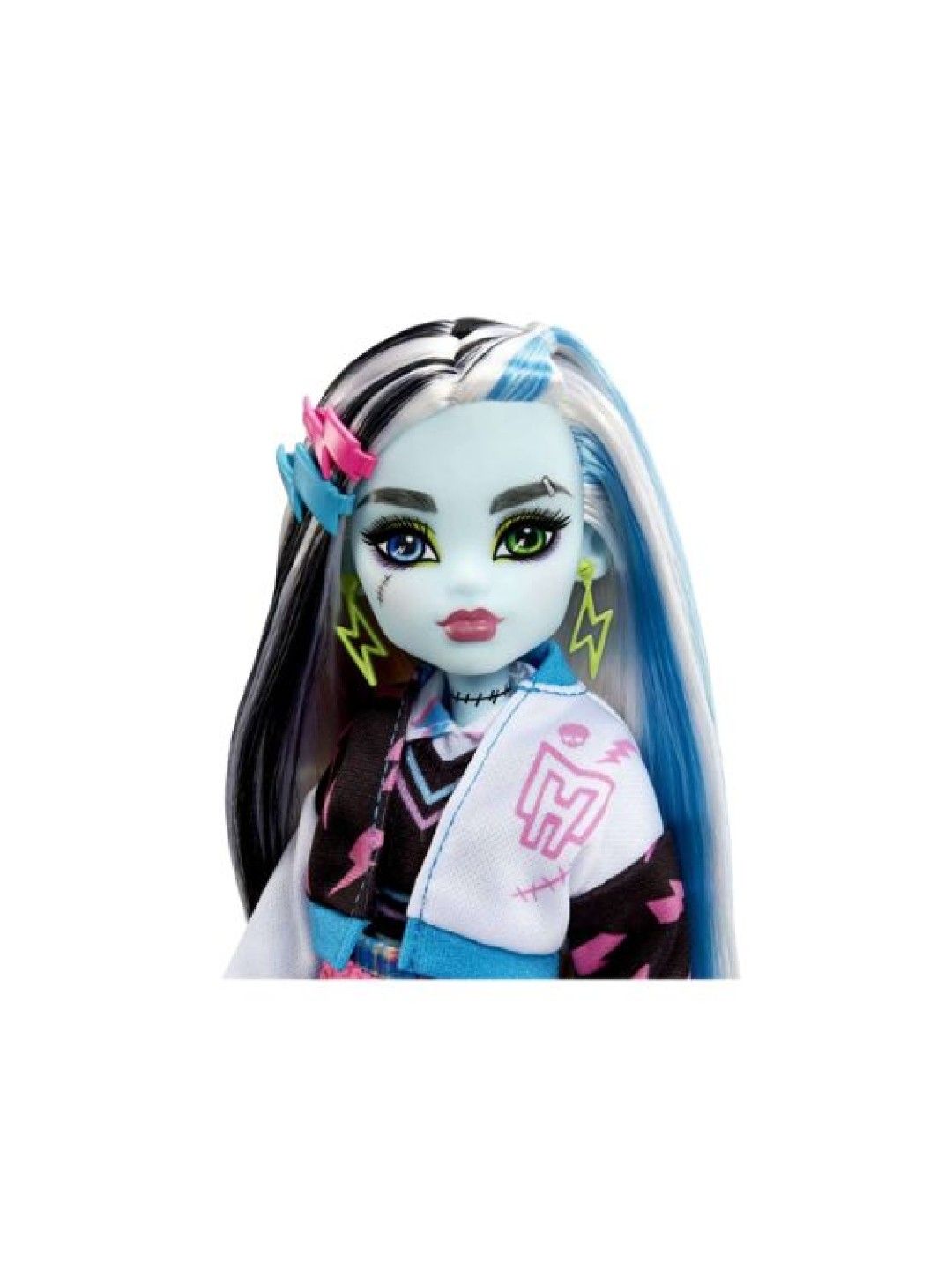 Monster High Frankie Stein Doll with Pet Blue and Black Streaked Hair (No Color- Image 2)