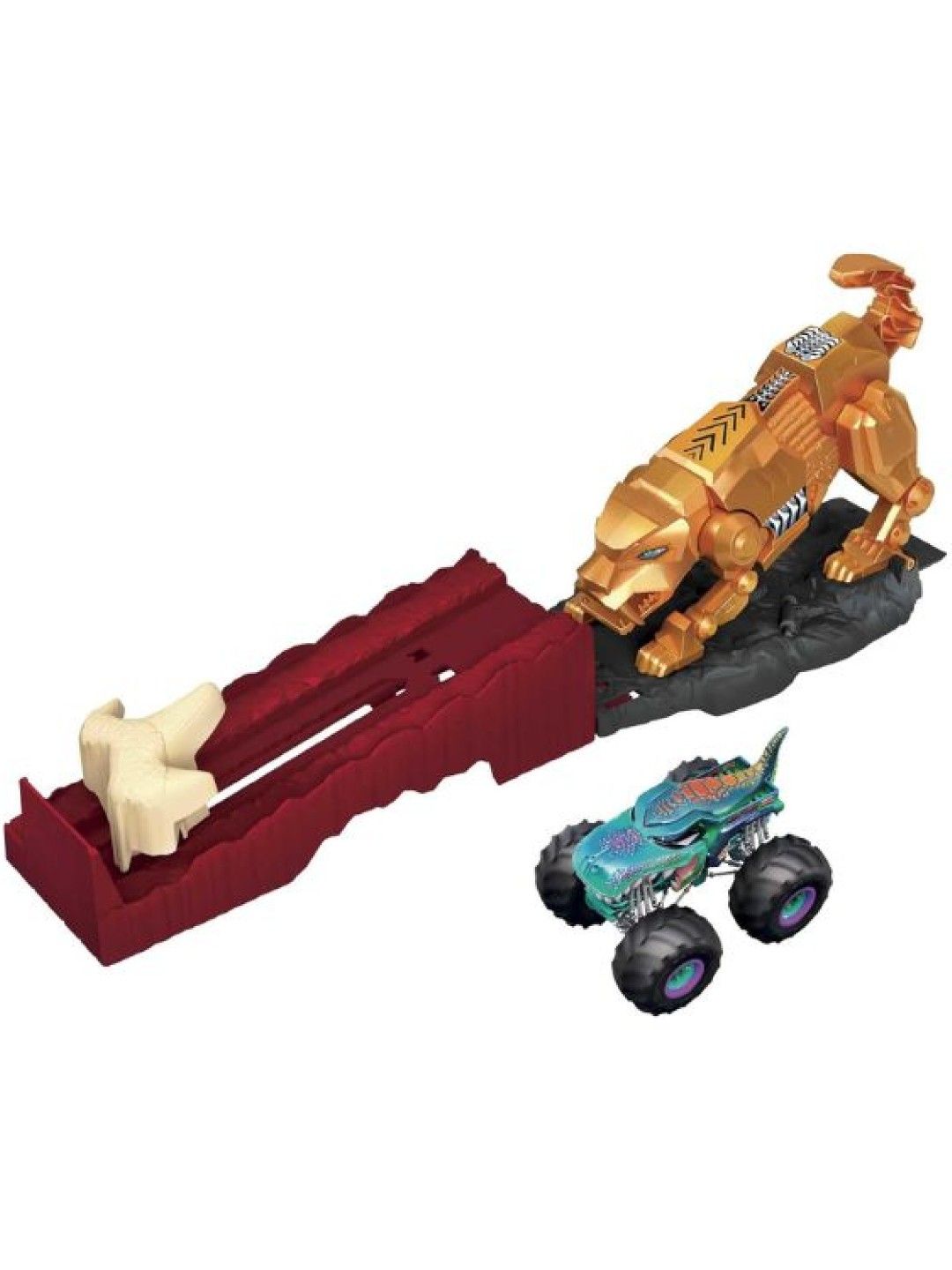 Hot Wheels Monster Trucks Sabretooth Showdown Hero Playset (No Color- Image 1)