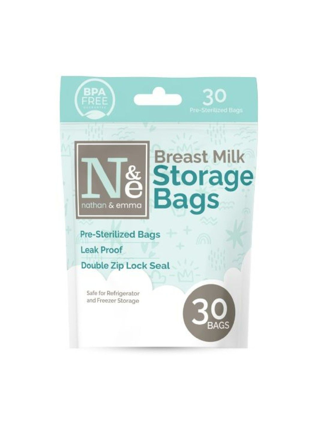 Nathan & Emma Breast Milk Storage Bag 180ml/6oz (30s) (No Color- Image 1)