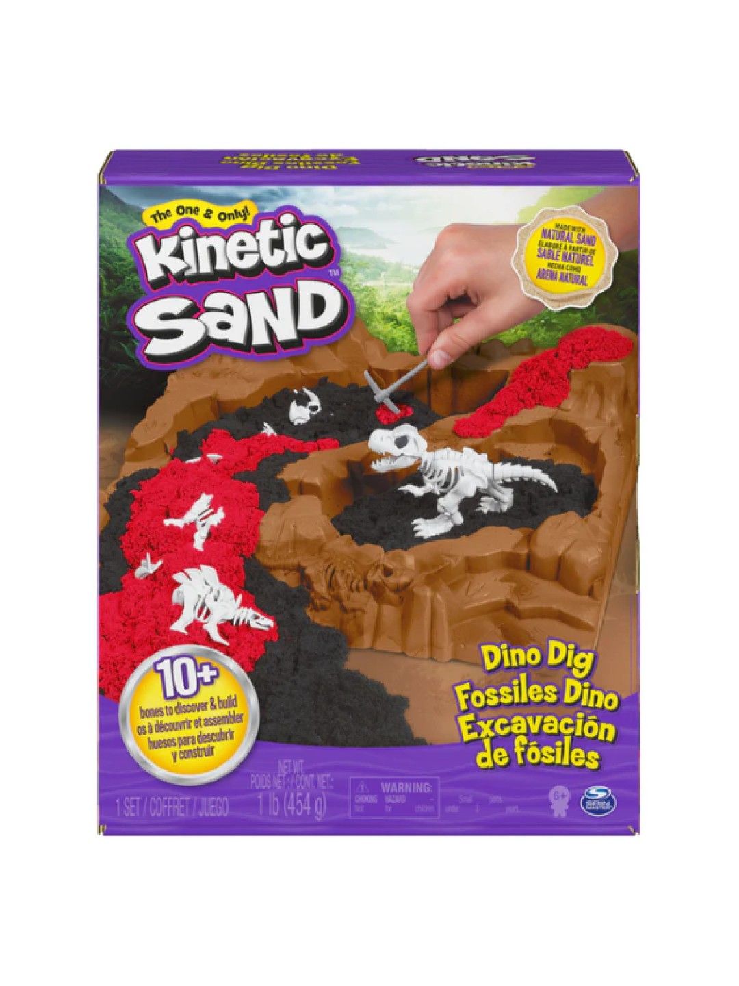 Kinetic Sand Play Sand - Digging for Dinos Playset (No Color- Image 1)