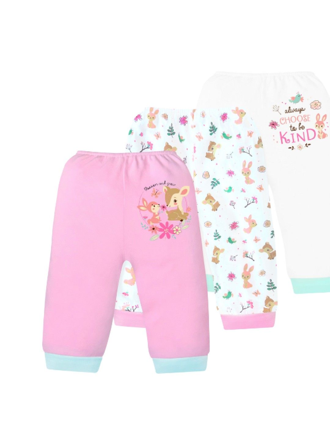 Cotton Stuff 3-piece Pajama Pants (Watch Me Grow - Girl) (No Color- Image 1)