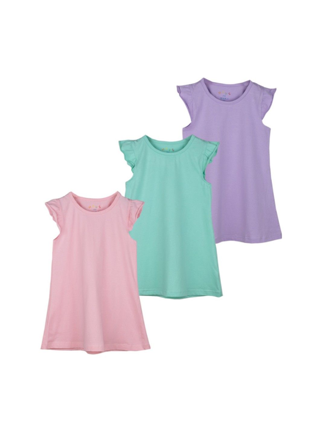 Meet My Feet Three-Pack Dress with Ruffle Sleeves