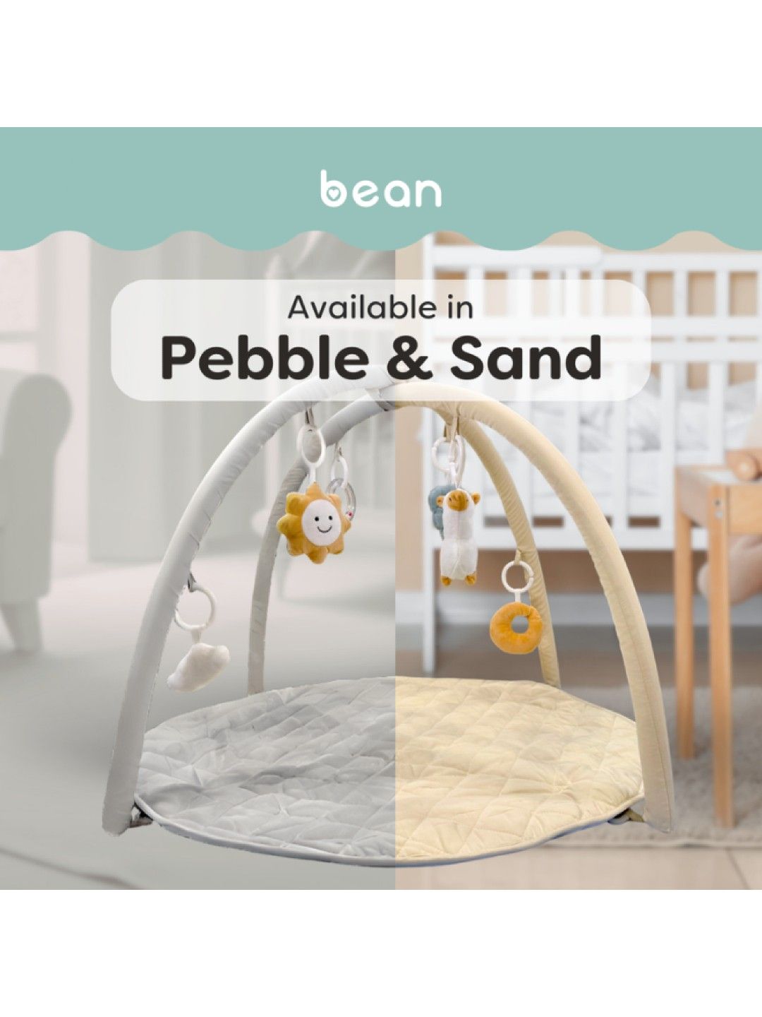 bean Play Mat and Activity Gym - Sand (No Color- Image 4)