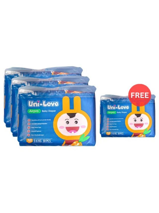 Uni-love [Buy 3 Take 1] Airpro Baby Diaper Newborn (30pcs)