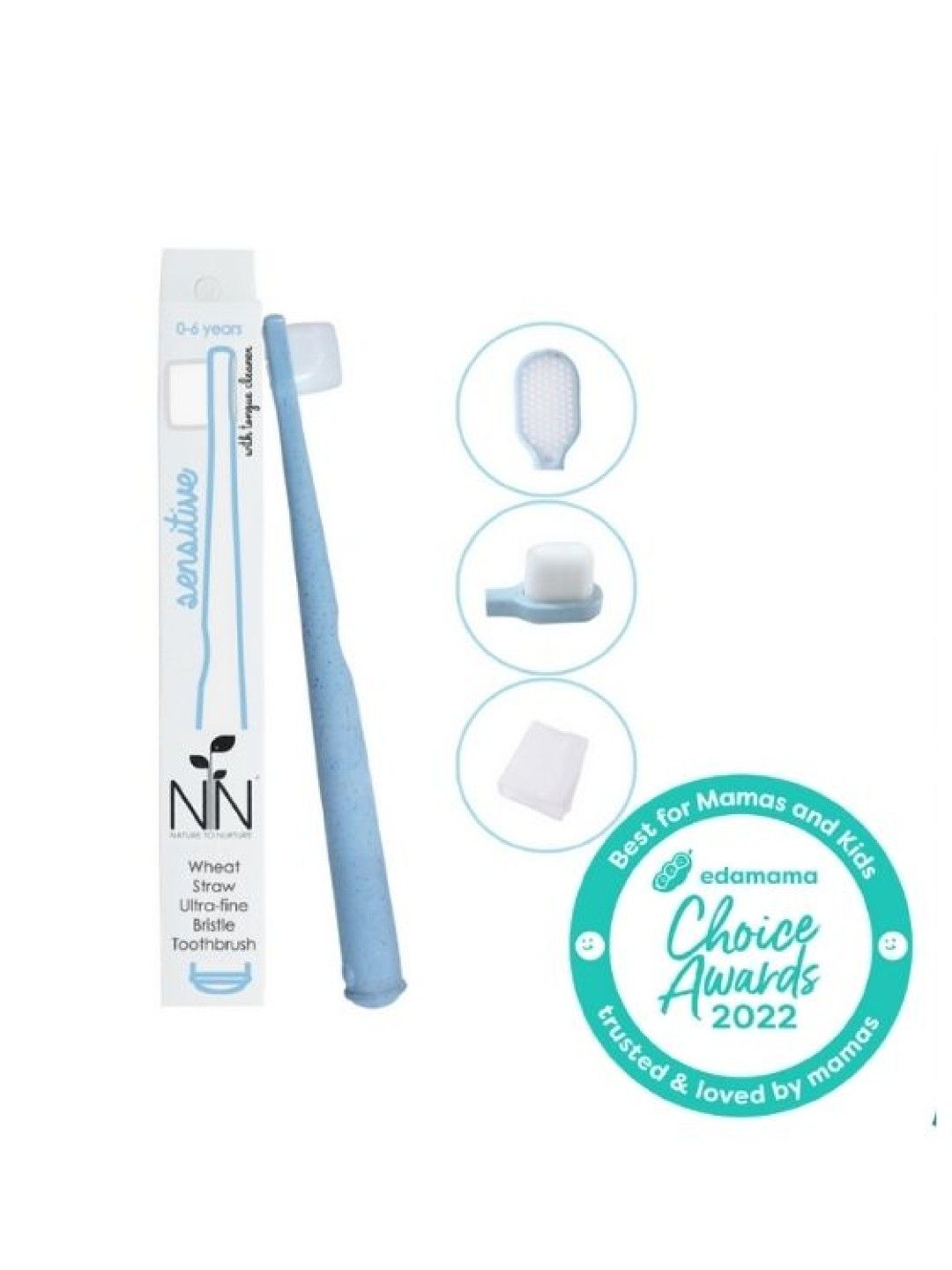 Nature to Nurture Wheat Straw Ultra-Fine Bristle Toothbrush (Blue- Image 1)