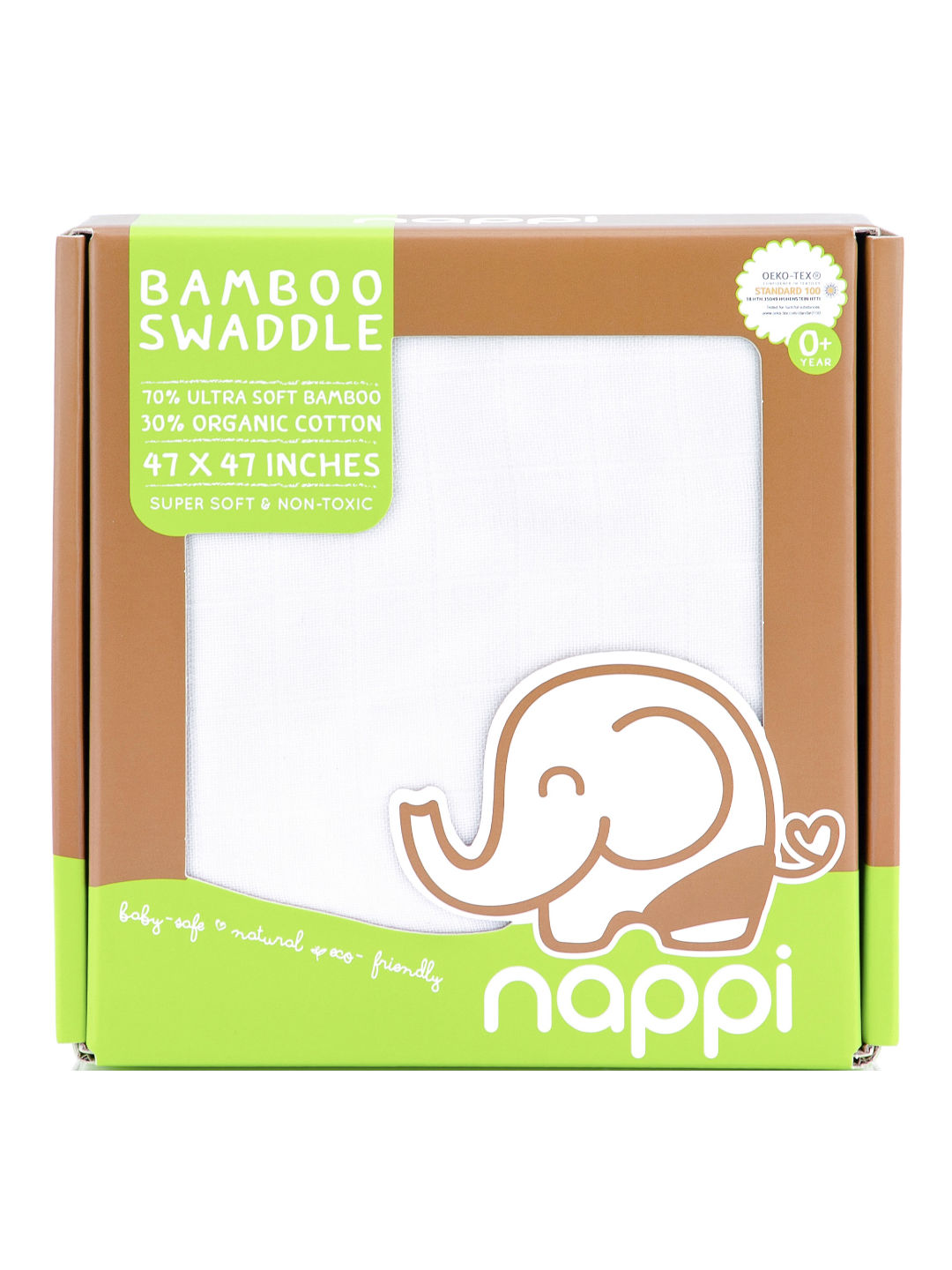 Nappi Baby Baby Swaddle (White- Image 1)