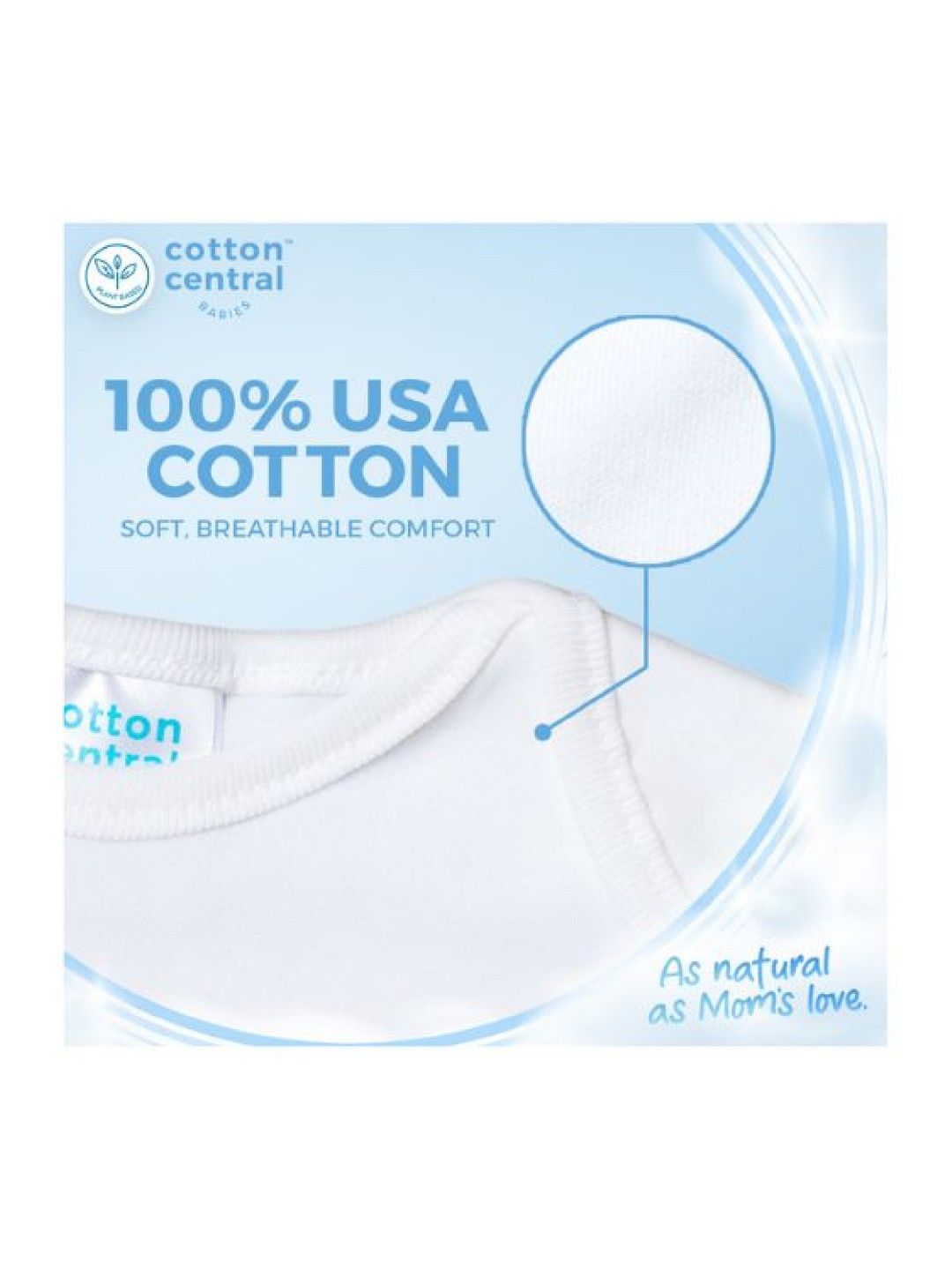 Cotton Central™ Short Sleeve Romper 100% USA Cotton (2 pcs) (Snow White- Image 3)