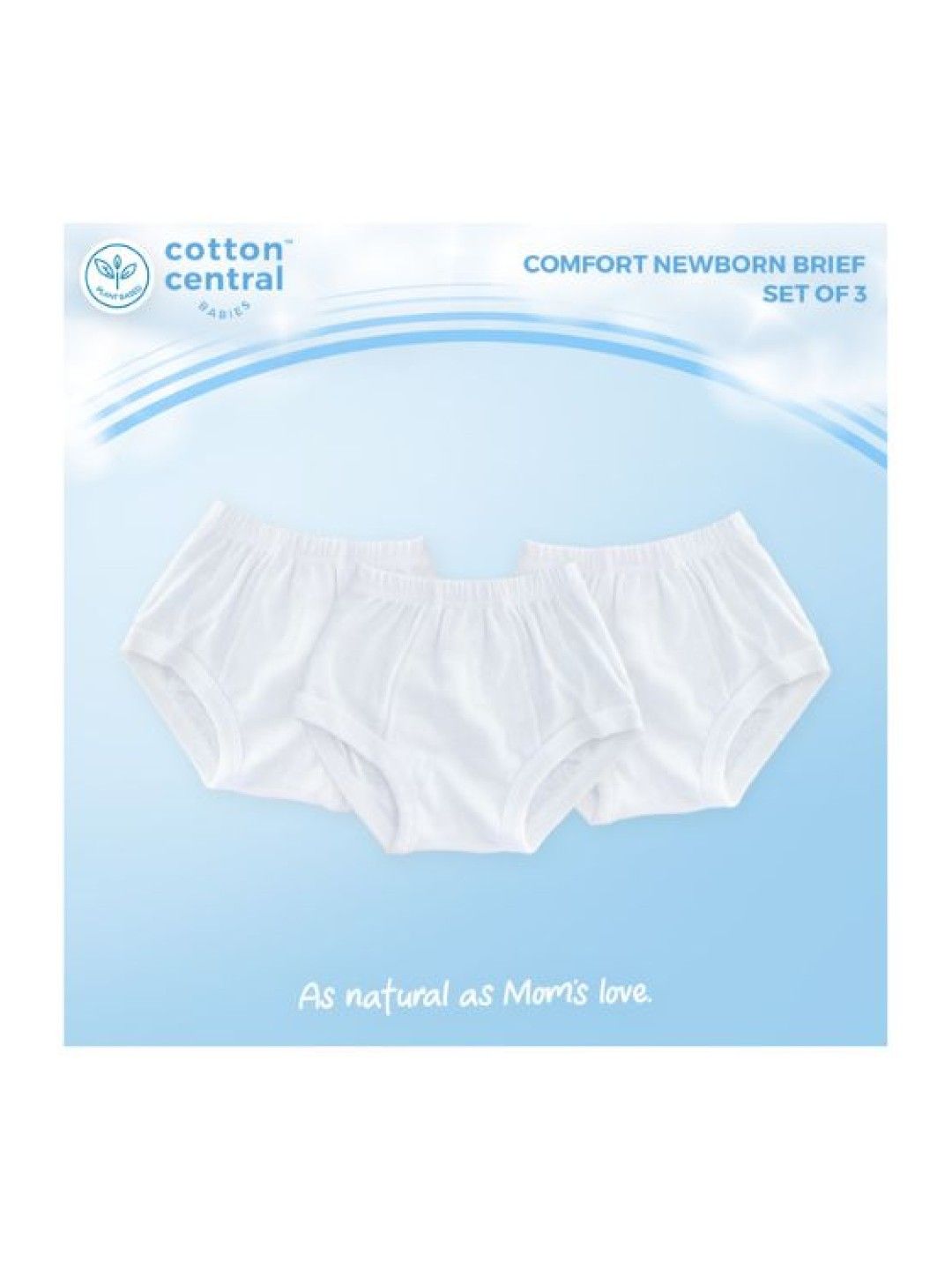 Cotton Central™ Comfort Brief 100% USA Cotton (3pcs) (Snow White- Image 2)