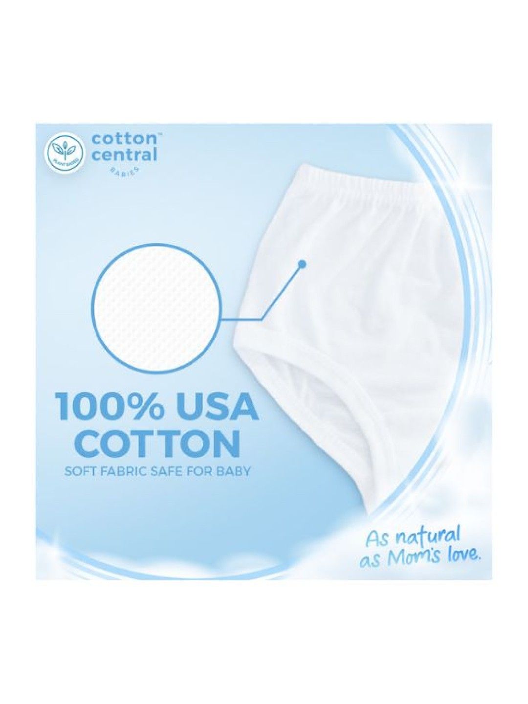 Cotton Central™ Comfort Panty 100% USA Cotton (3pcs) (Snow White- Image 2)