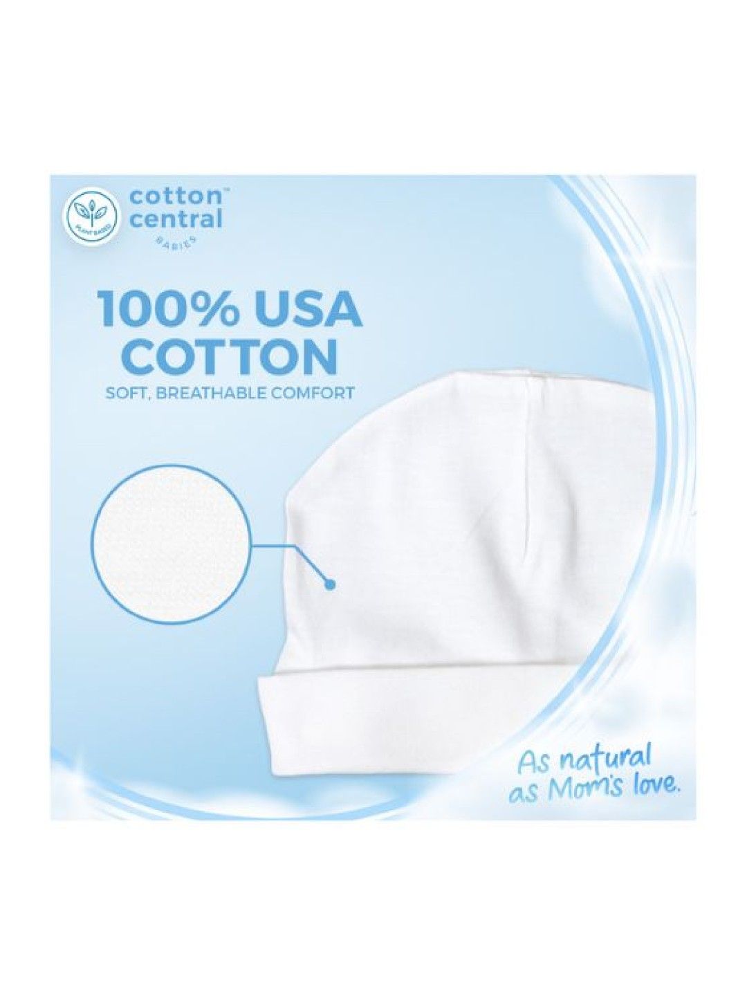 Cotton Central™ Bonnet Cap 100% USA Cotton (3pcs) (Snow White- Image 3)