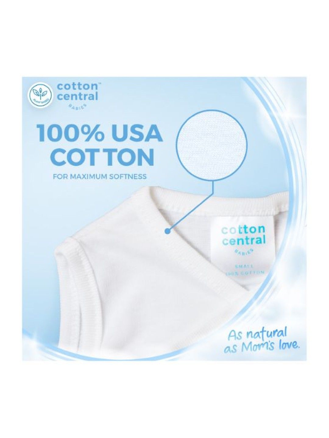Cotton Central™ Sleeveless Tie-Side 100% USA Cotton (3pcs) (Snow White- Image 3)